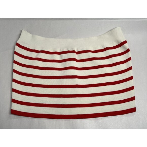 Y2K ASOS Tube Top Red White Striped Stretch Size US 8 Medium - Picture 1 of 5